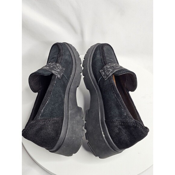 Clarks Collection Leather Suede Loafers Calla Ease Black Leopard Women’s Size 6 - Picture 3 of 8